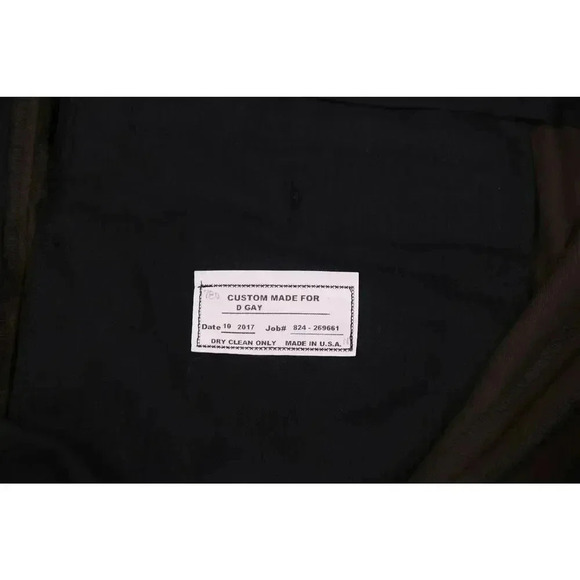 Adrian Jules Bespoke Recent Solid Brown Flat Front Wool Dress Pants 38x30 - Picture 6 of 6